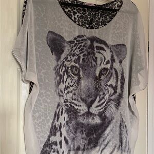 Leopard Print Sheer Top